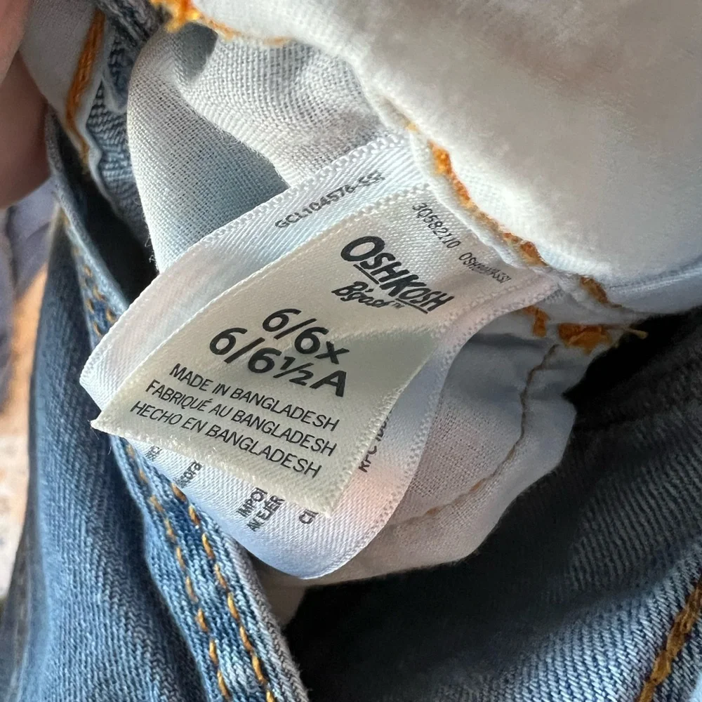 OshKosh B'gosh Blue Denim Short Overalls Size 6/6x GUC